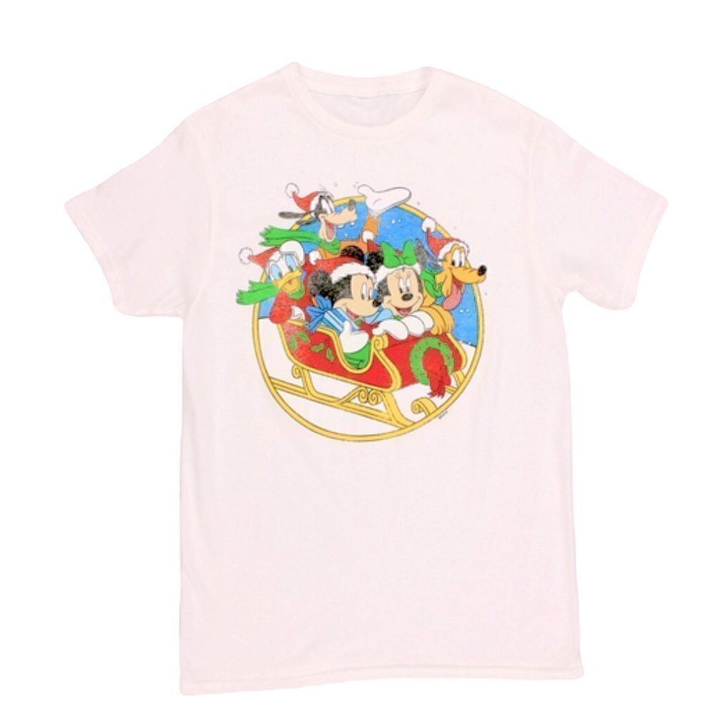 RETRO style Christmas Mickey Mouse & friends holiday graphic tee size M